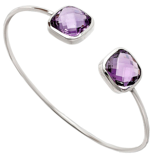 Premium Quality Amethyst Briolette Cuff Bangle Bracelet B-1004 11-EB10002