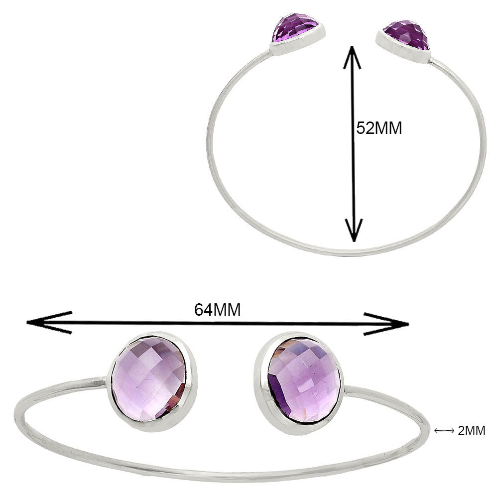 Premium Quality Amethyst Checker Cuff Bangle Bracelet B-1004 11-EB10005