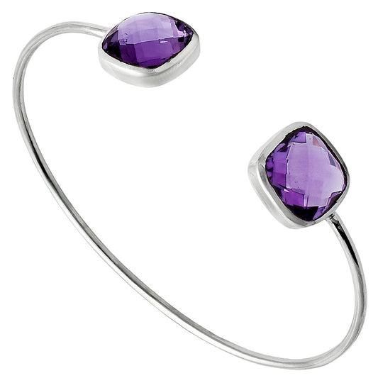 Premium Quality Amethyst Briolette Cuff Bangle Bracelet B-1004 11-EB10022