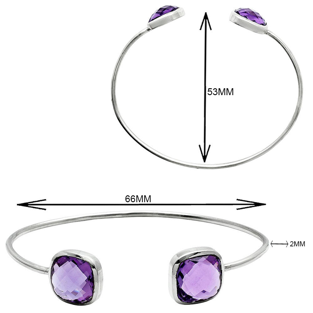 Premium Quality Amethyst Briolette Cuff Bangle Bracelet B-1004 11-EB10022