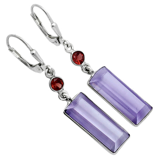 Premium Amethyst - Brazil & Garnet Earrings E-1254 11-EE10047