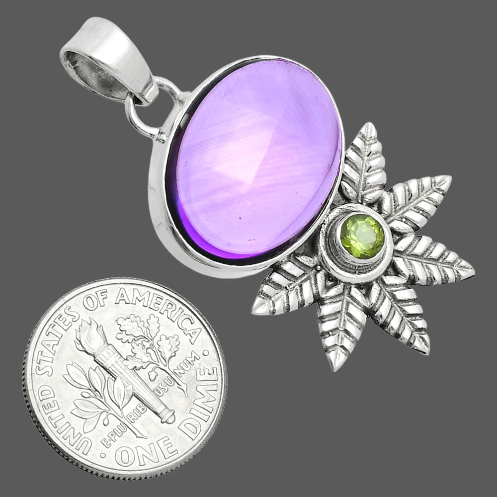 Premium Quality Amethyst - Brazil & Peridot Pendant P-1425 11-EP10015