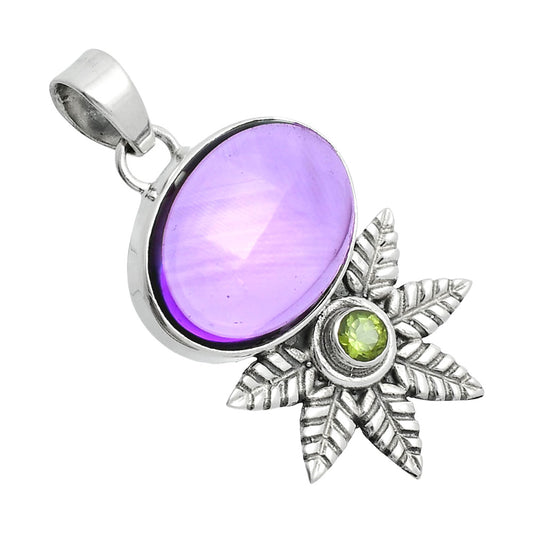 Premium Quality Amethyst - Brazil & Peridot Pendant P-1425 11-EP10015