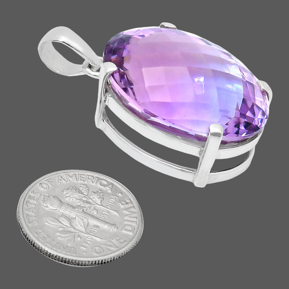 Premium Quality Amethyst Checker - Brazil Pendant P-1013 11-EP10022
