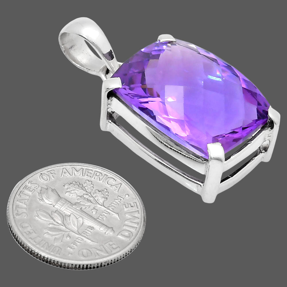 Premium Quality Amethyst Checker - Brazil Pendant P-1013 11-EP10024