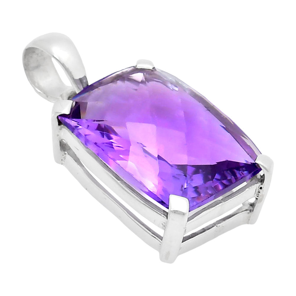 Premium Quality Amethyst Checker - Brazil Pendant P-1013 11-EP10025