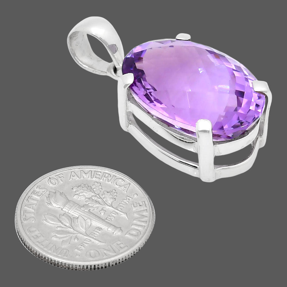 Premium Quality Amethyst Checker - Brazil Pendant P-1013 11-EP10026