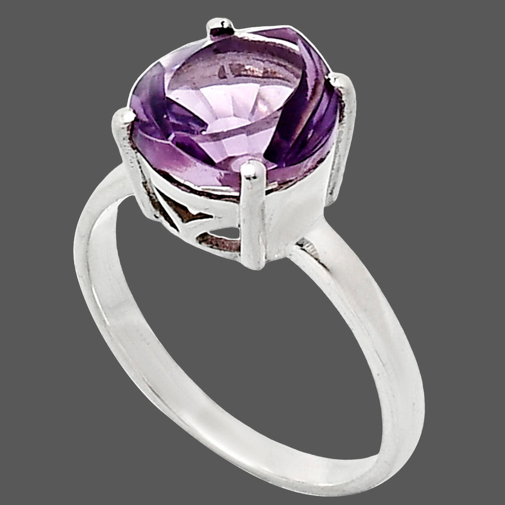 Fancy Cut Premium African Amethyst Ring size-8 R-1019 11-ER10014