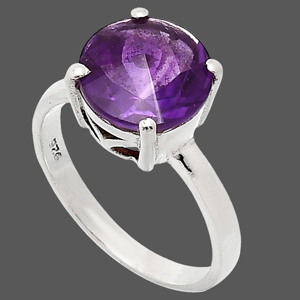 Fancy Cut Premium African Amethyst Ring size-7 R-1019 11-ER10018