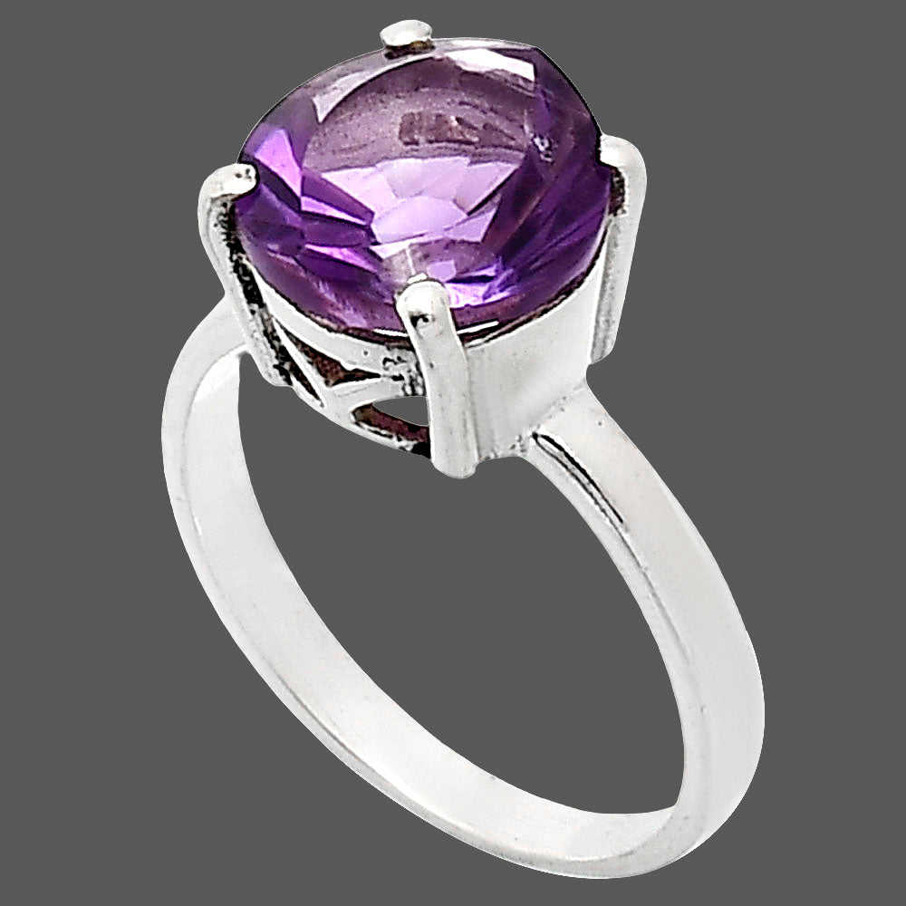 Fancy Cut Premium African Amethyst Ring size-7 R-1019 11-ER10032