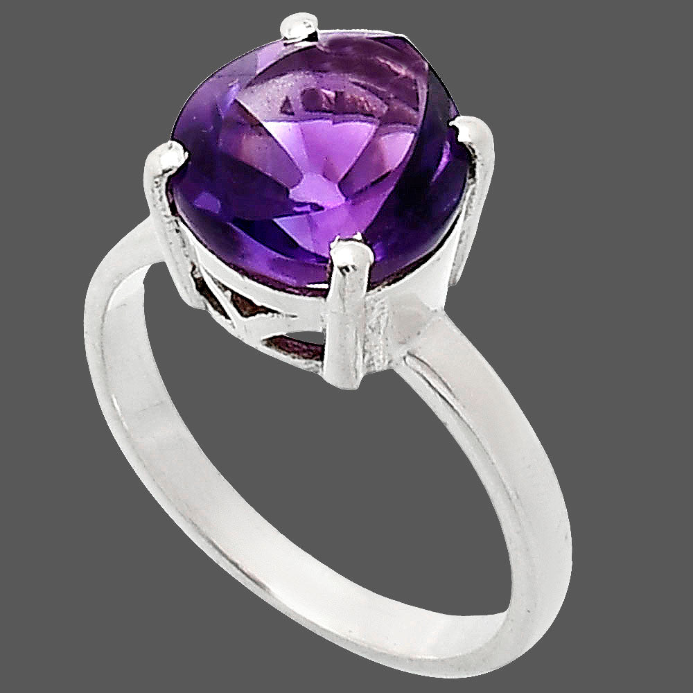 Fancy Cut Premium African Amethyst Ring size-7 R-1019 11-ER10055