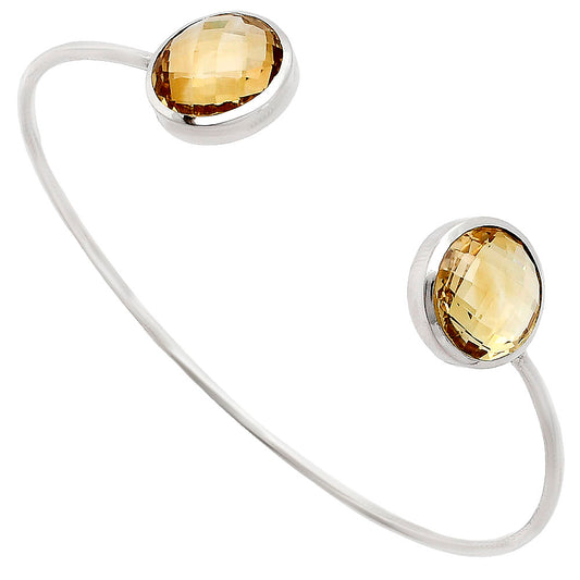Premium Quality Citrine Checker Briolette Cuff Bangle Bracelet B-1004 12-EB10033