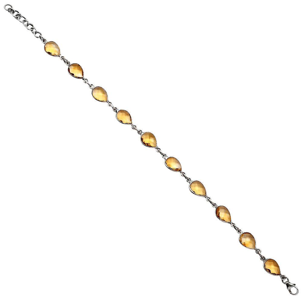 Premium Quality Citrine Checker Briolette Bracelet B-1001 12-EB10038