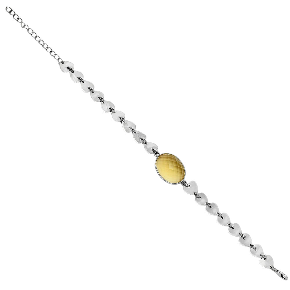 Premium Heart - Citrine Checker Bracelet B-1044 12-EB10044