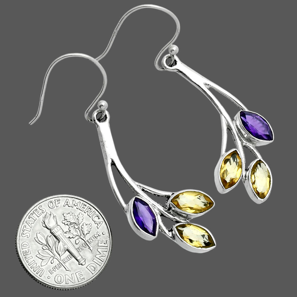 Premium Quality Citrine & Amethyst Earrings E-1253 12-EE10109