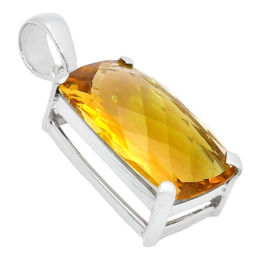Premium Quality Citrine Checker Pendant P-1013 12-EP10038