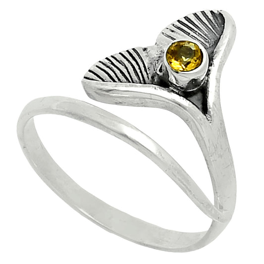 Premium Mermaid Tail Charm - Citrine Ring size-7 R-1070 12-ER10092