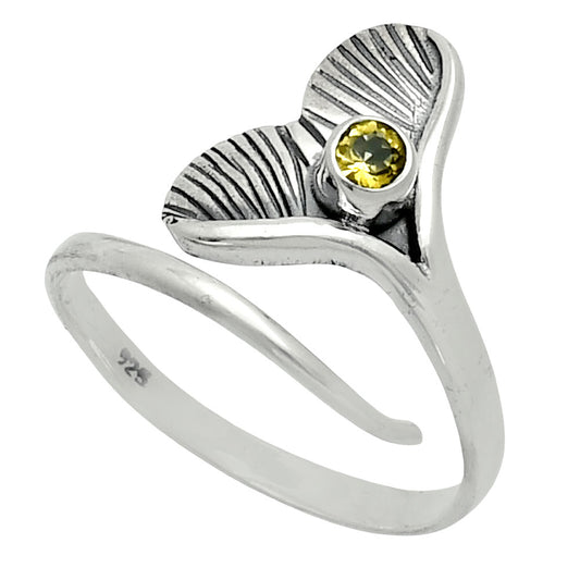 Premium Mermaid Tail Charm - Citrine Ring size-8.5 R-1070 12-ER10093