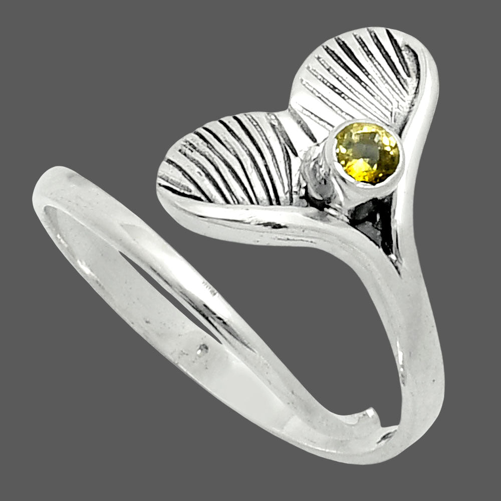 Premium Mermaid Tail Charm - Citrine Ring size-8.5 R-1070 12-ER10096