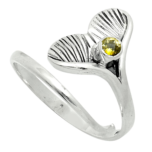 Premium Mermaid Tail Charm - Citrine Ring size-8.5 R-1070 12-ER10096