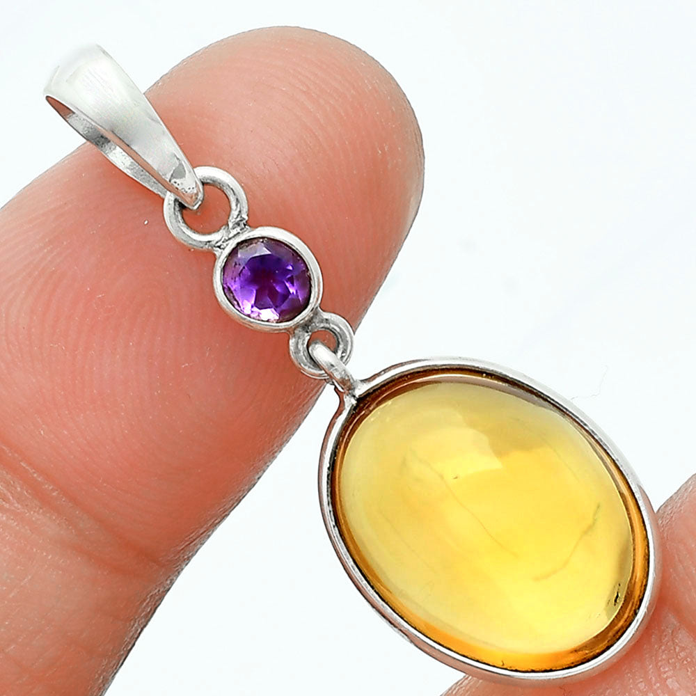Premium Quality Citrine Cab & Amethyst Pendant Earrings Set T-1010 12-ET10006
