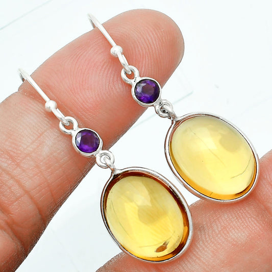 Premium Quality Citrine Cab & Amethyst Pendant Earrings Set T-1010 12-ET10006
