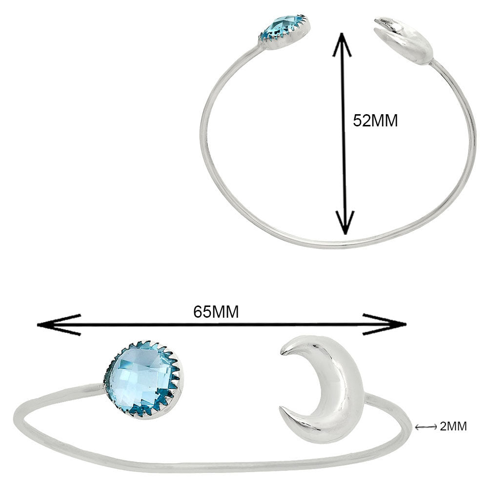 Premium Moon - Sky Blue Topaz Briolette Cuff Bangle Bracelet B-1046 13-EB10050