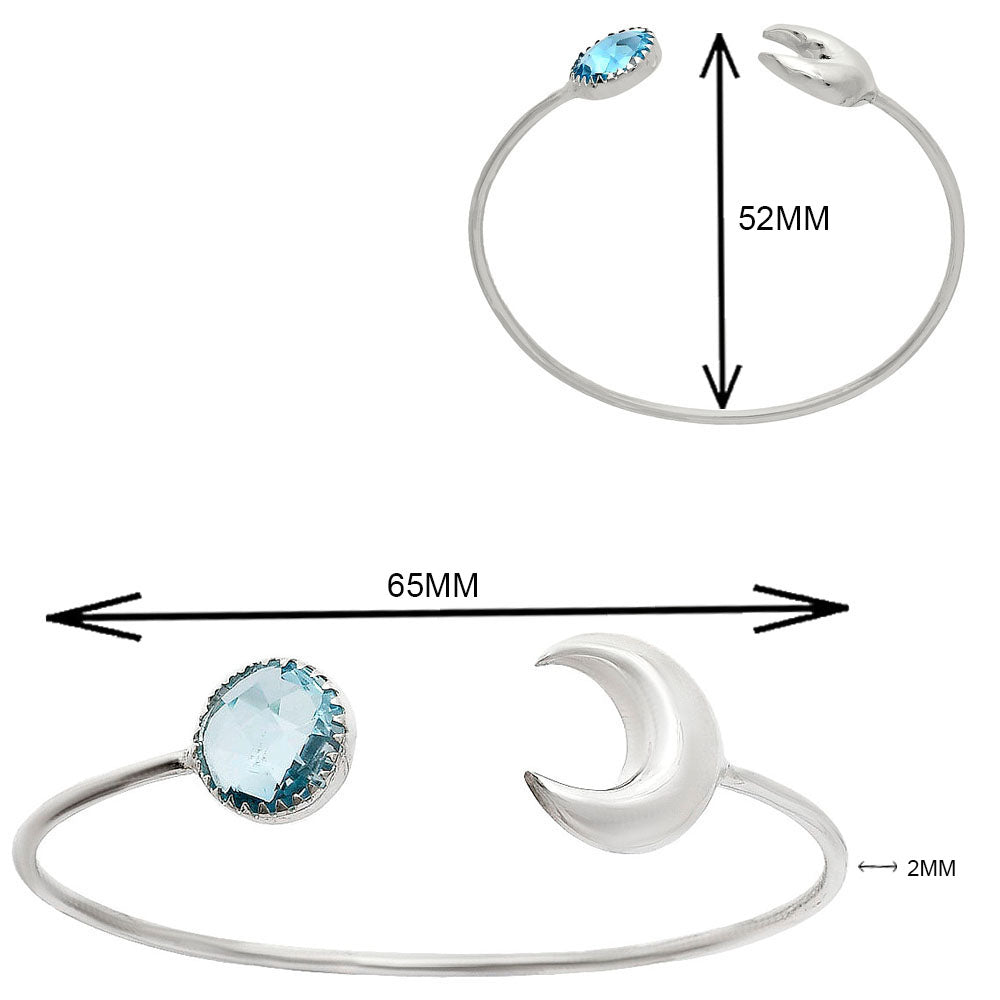 Premium Moon - Sky Blue Topaz Briolette Cuff Bangle Bracelet B-1046 13-EB10051