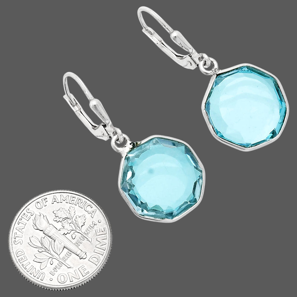 Fancy Cut Premium Sky Blue Topaz Earrings E-1254 13-EE10114