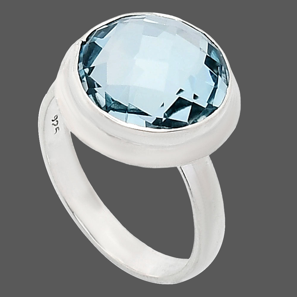 Premium Quality Sky Blue Topaz Checker Briolette Ring size-7 R-1007 13-ER10103