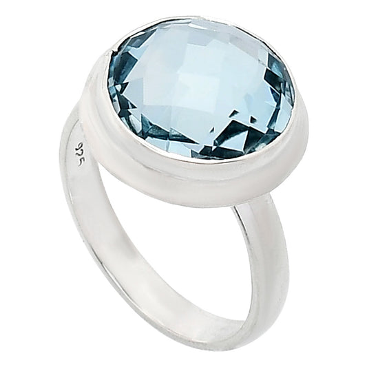 Premium Quality Sky Blue Topaz Checker Briolette Ring size-7 R-1007 13-ER10103