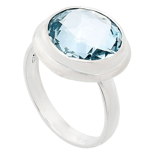 Premium Quality Sky Blue Topaz Checker Briolette Ring size-7 R-1007 13-ER10104