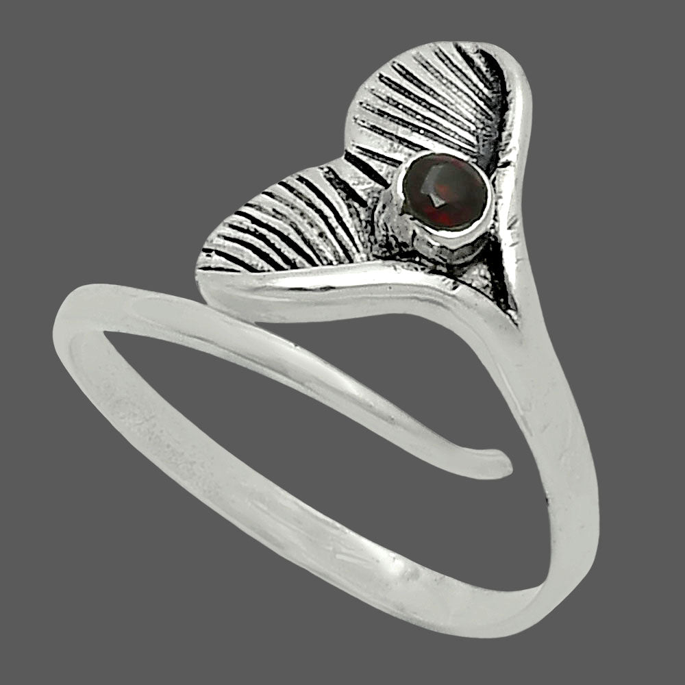 Premium Mermaid Tail Charm - Hessonite Garnet Ring size-8.5 R-1070 14-ER10146