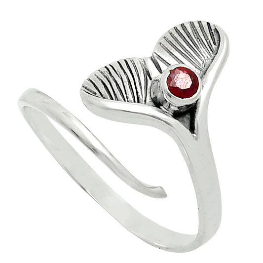 Premium Mermaid Tail Charm Hessonite Garnet Ring size-9 R-1070 14-ER10151