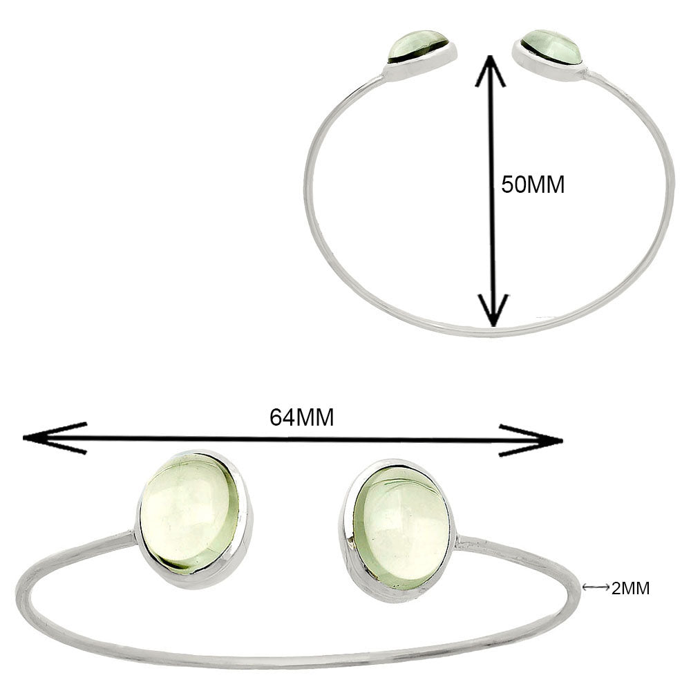 Premium Quality Prasiolite Cab Cuff Bangle Bracelet B-1004 16-EB10068