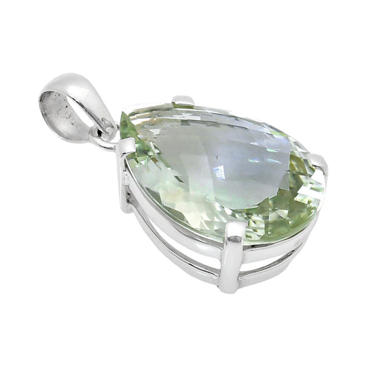Premium Quality Prasiolite (Green Amethyst) Checker Pendant P-1013 16-EP10071