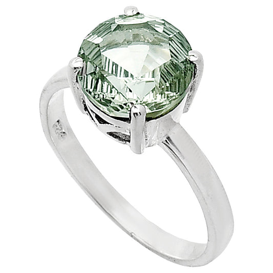 Fancy Cut Premium Prasiolite (Green Amethyst) Brazil Ring size-9 R-1019 16-ER10187