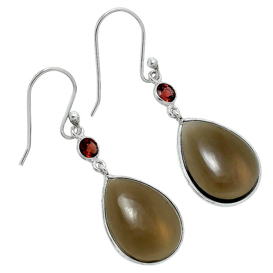 Premium Smoky Quartz Cab & Peridot Earrings E-1006 17-EE10203