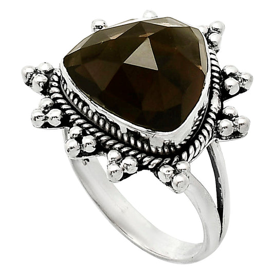 Premium Quality Smoky Quartz Checker - Brazil Ring size-9 R-1234 17-ER10208