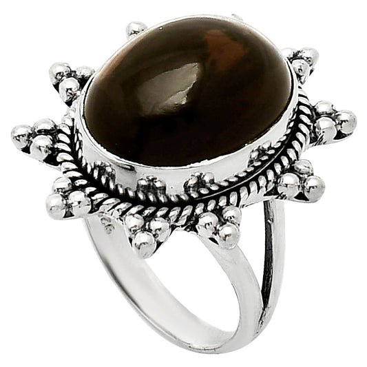 Premium Quality Smoky Quartz Cab - Brazil Ring size-7 R-1234 17-ER10215
