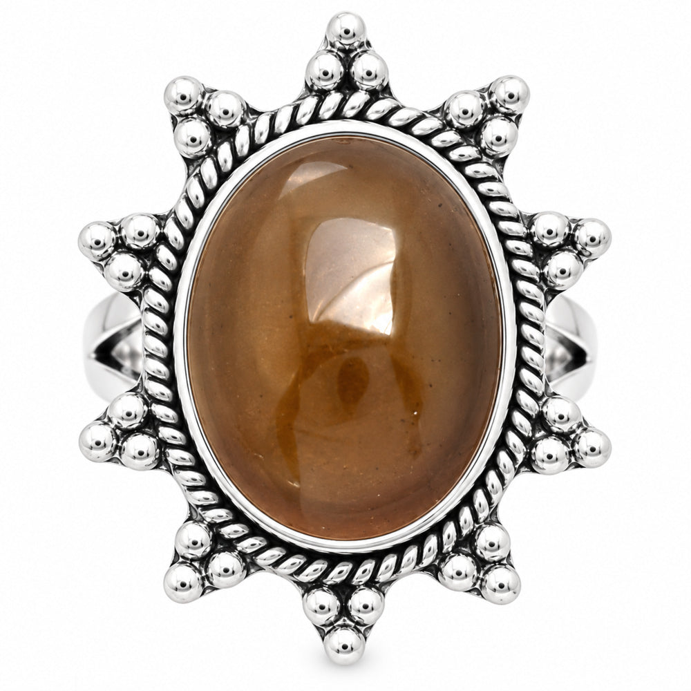 Premium Quality Smoky Quartz Cab - Brazil Ring size-8 R-1234 17-ER10216