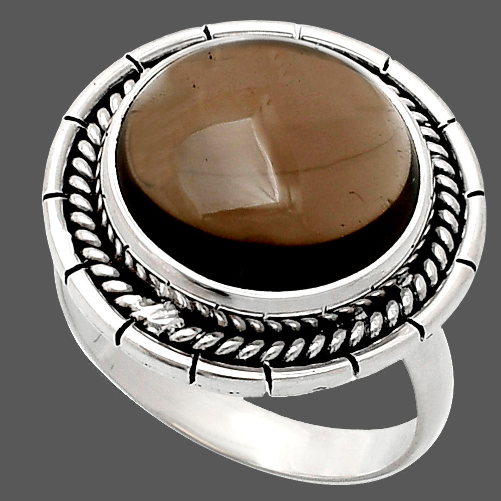Premium Quality Smoky Quartz Cab - Brazil Ring size-9 R-1728 17-ER10217