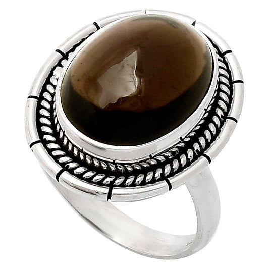 Premium Quality Smoky Quartz Cab - Brazil Ring size-8 R-1728 17-ER10222