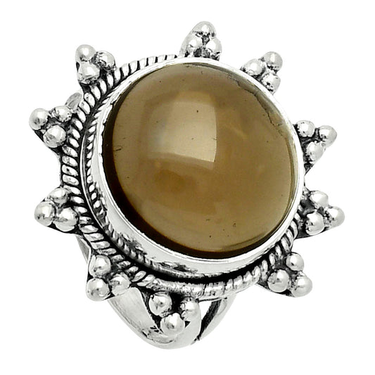 Premium Smoky Quartz Cab - Brazil Ring size-9 R-1234 17-ER10223