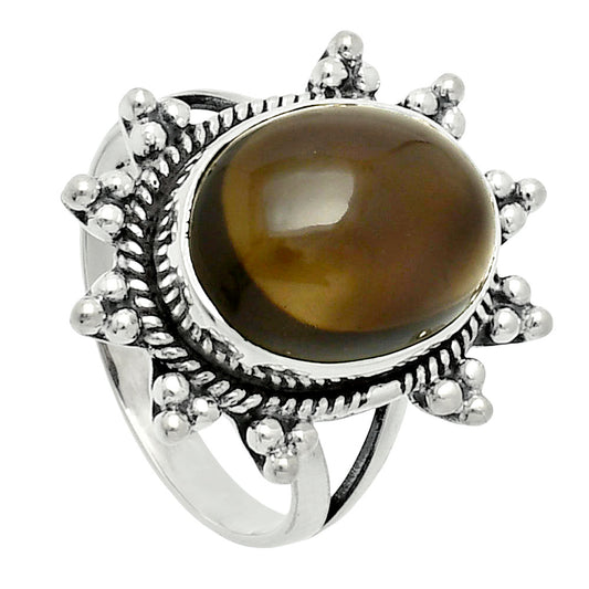 Premium Smoky Quartz Cab - Brazil Ring size-9.5 R-1234 17-ER10224