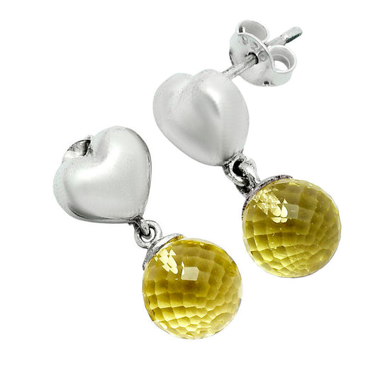 Premium Quality Heart - Heart - Green Gold Earrings E-1258 19-EE10208