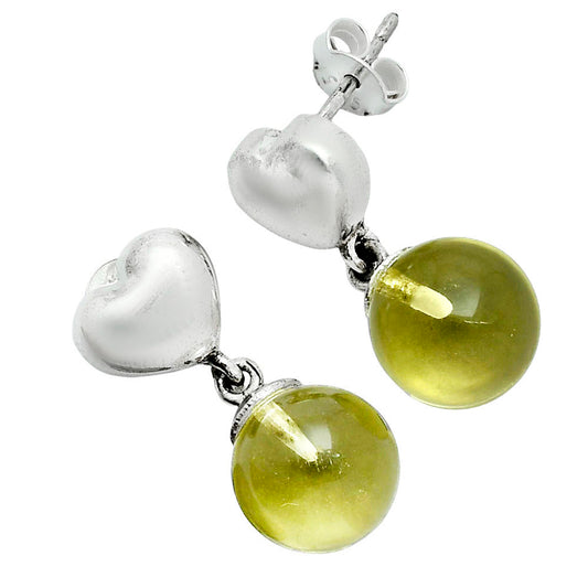 Premium Quality Heart - Green Gold Earrings E-1258 19-EE10214