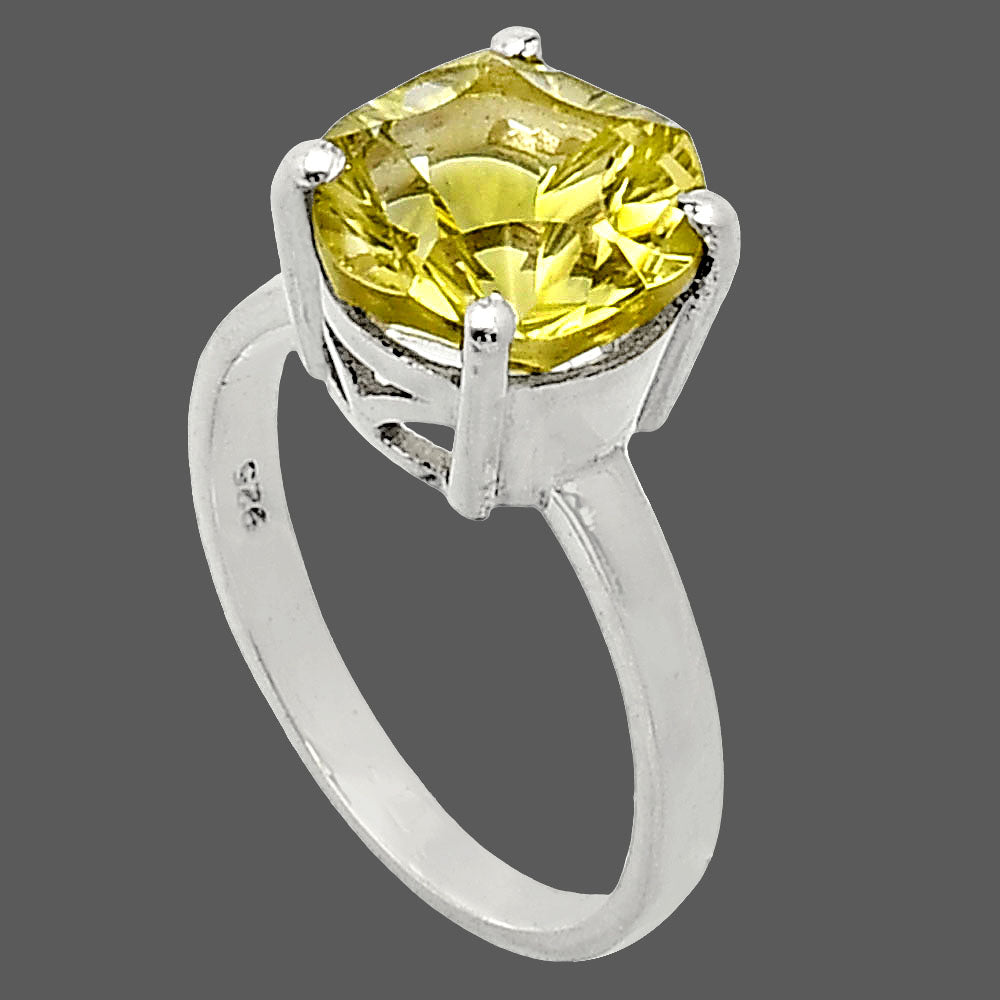 Fancy Cut Premium Natural Green Gold Ring size-7 R-1019 19-ER10232