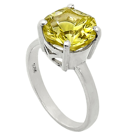 Fancy Cut Premium Natural Green Gold Ring size-7 R-1019 19-ER10232