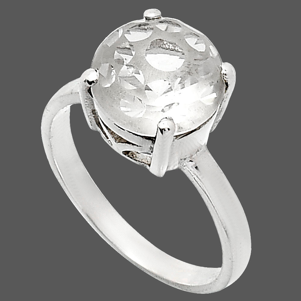 Fancy Cut Premium White Quartz Ring size-7 R-1019 20-ER10244